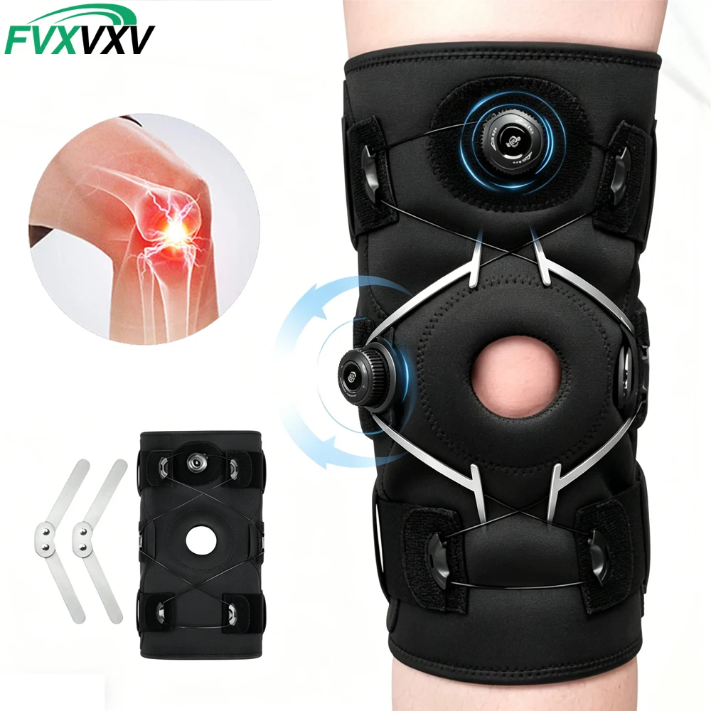 

1PCS Hinged Knee Brace for Meniscus Tear, Adjustable Support for Knee Pain with Hinges & Built-in Side Stabilizers for ACL MCL I