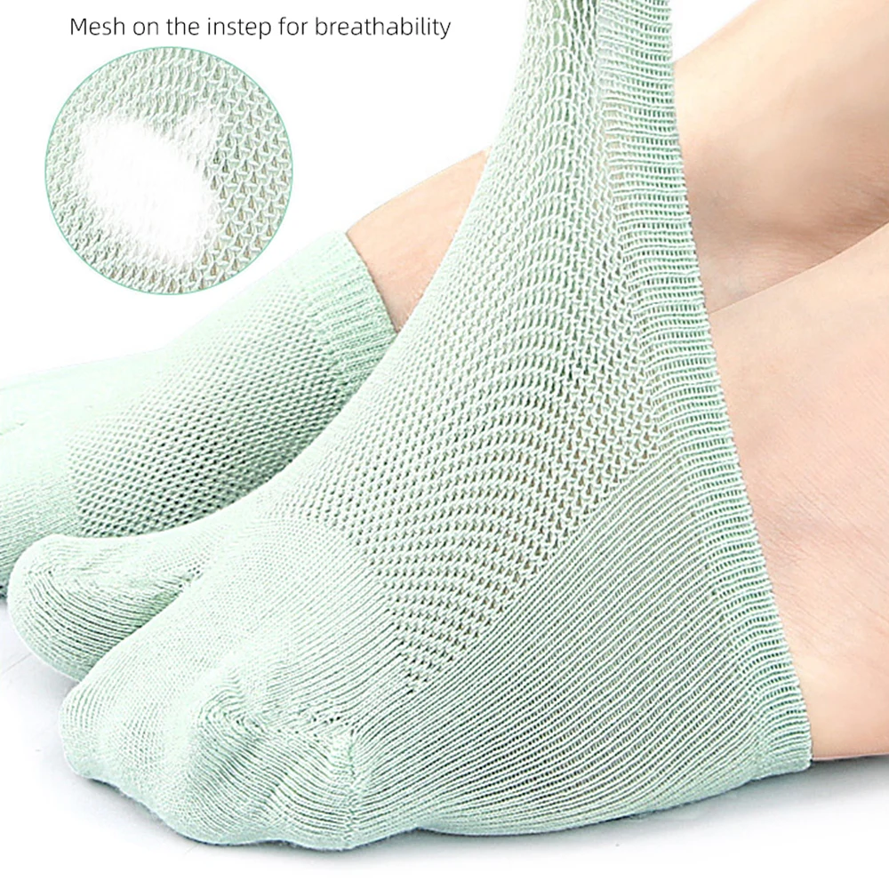 

New Cotton Two Toe Socks Elasticity Half Palm Women Socks Anti slip adhesive Front Foot Open Toe Short Socks Valgus Forefoot