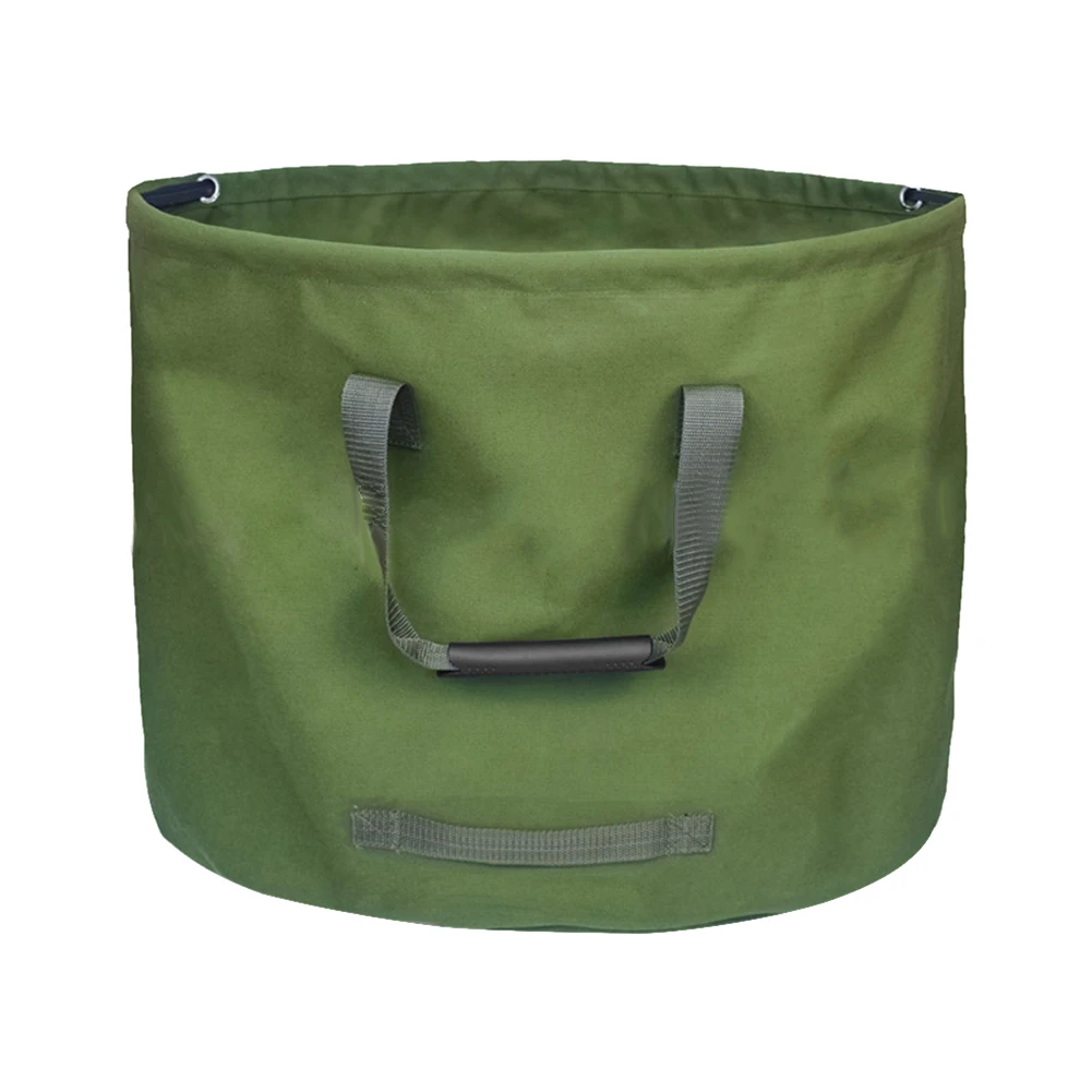 125l Garden Waste Bags Heavy Duty With Handles Hosehold Yard Leaves Storage Bag Bucket Military Canvas Fabric Basket