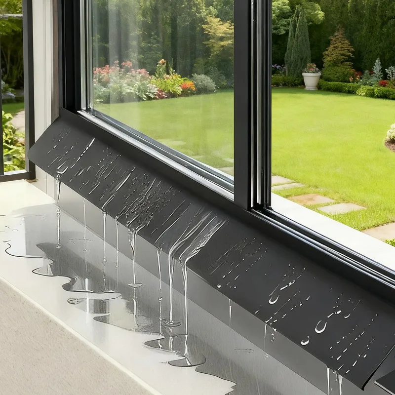 100/300cm Window Water Blocking Bar Window Rain Flashing Board Window Edge Waterproof Windproof Water Deflector Sealing Strip - Image 3