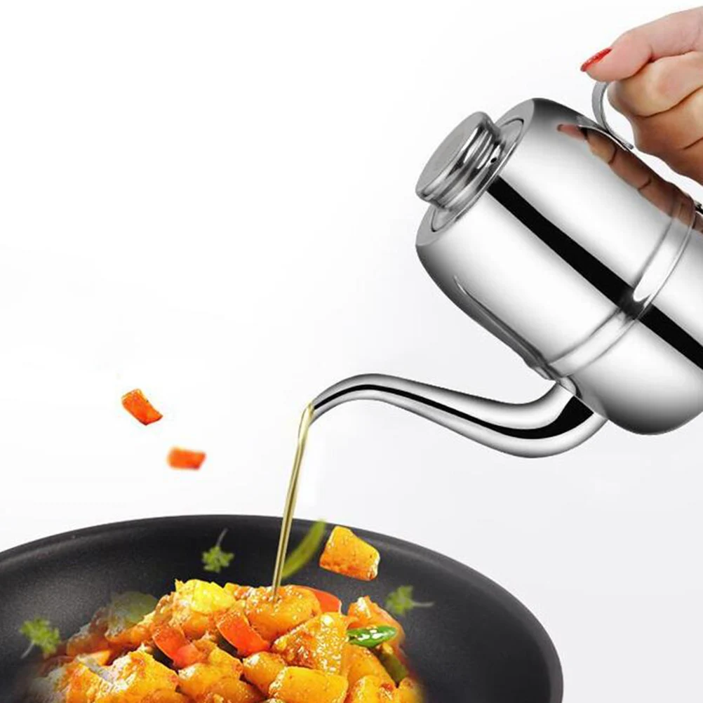 

24Oz Stainless Steel Oil Dispenser Drip-Free Spout Air Hole Control Large Opening Vinegar Container For Oil Soy Sauce Liquid