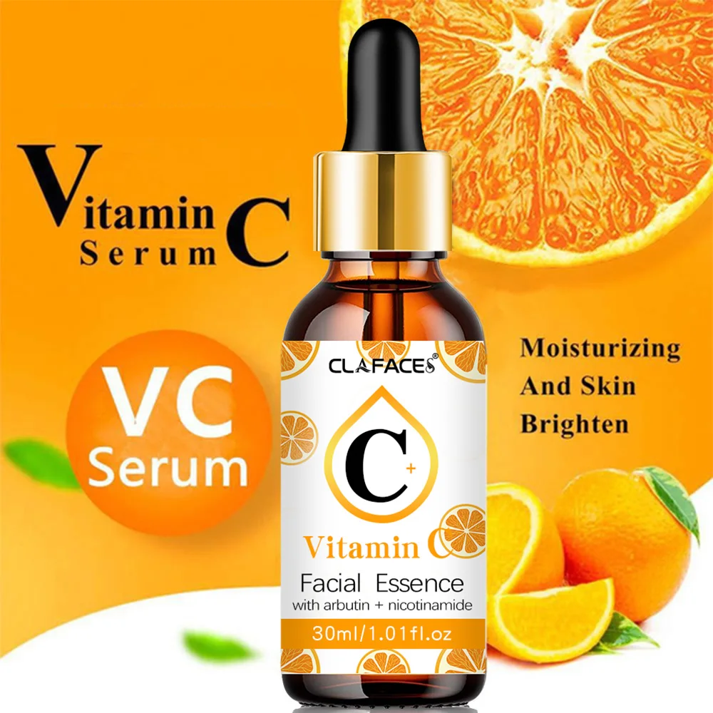 L'essence de vitamine C élimine les taches foncées, blanchit, hydrate, résiste au vieillissement, les rides et raffermit les cosmétiques de soins de la peau 30 ml