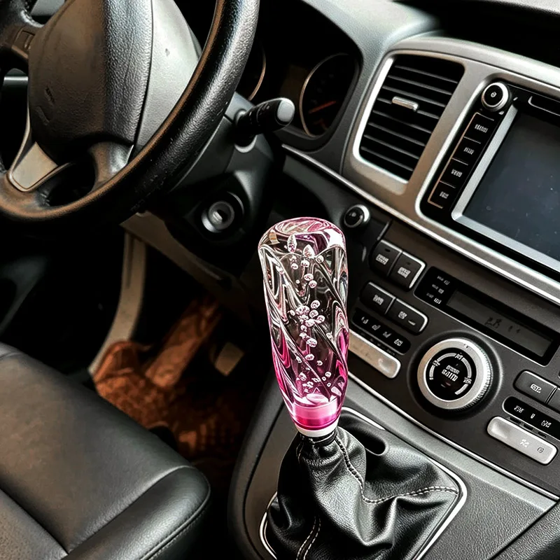 Universal 150mm MT Laser Cut Gradient Color Transparent Acrylic Twisted Bubble Shift Knob for Most Manual Vehicles