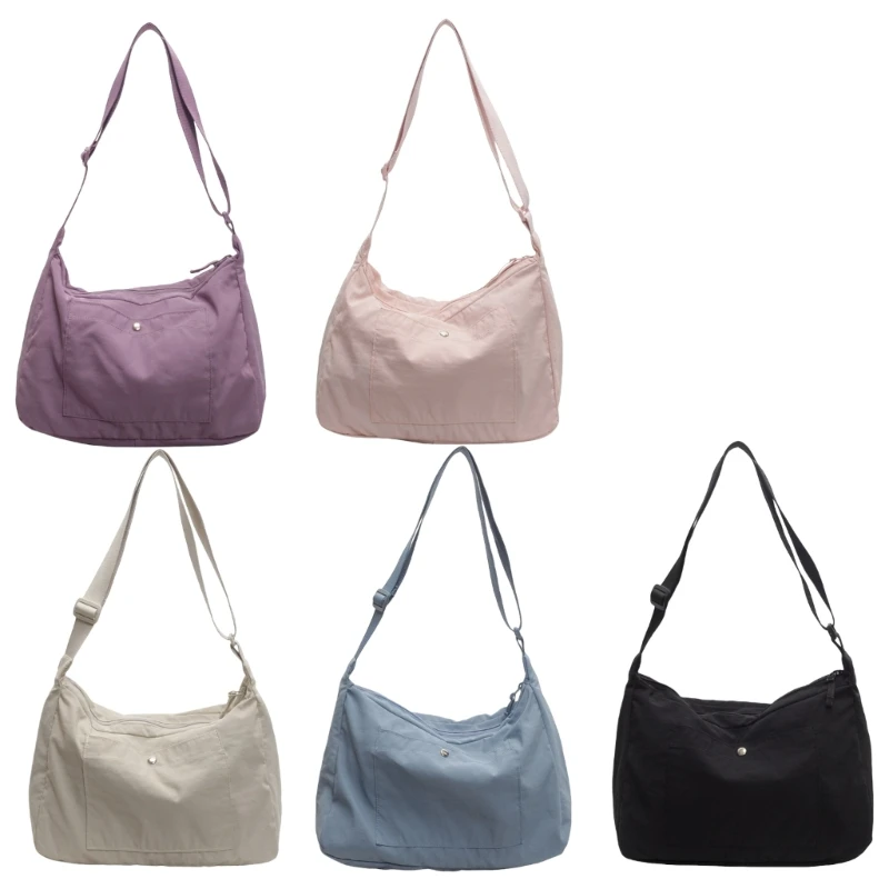 Bolso tipo cartera nailon para mujer con bolsillos, bolso cruzado informal para trabajo y viajes E74B