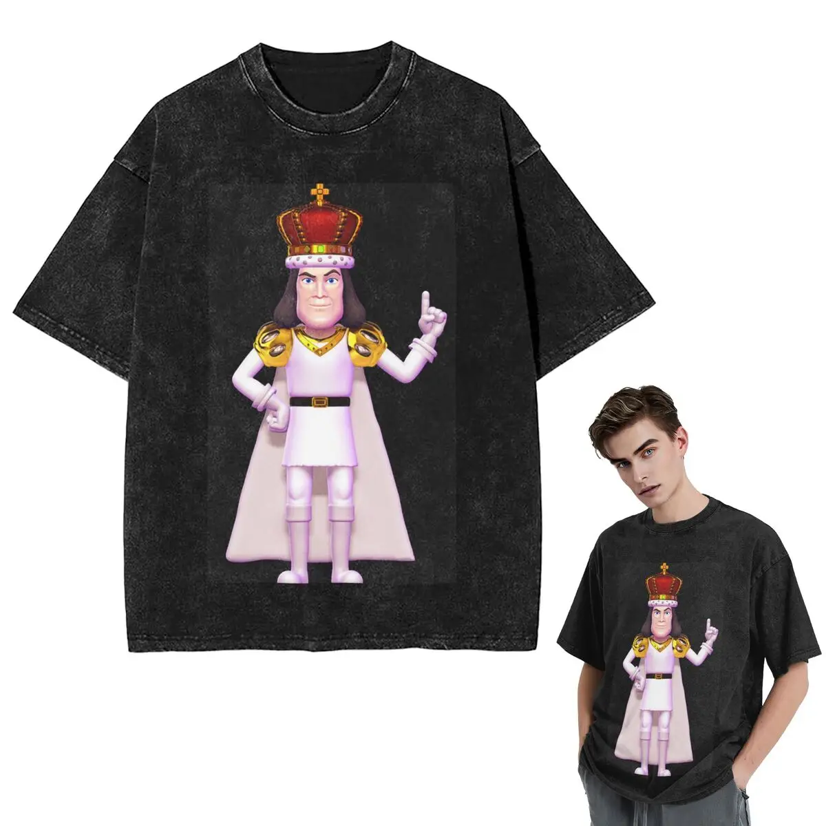 

Streetwear T-Shirts LoRd FaRQuaAd Washed T Shirt Short Sleeve Hip Hop T-Shirt Tops Tees for Men Women