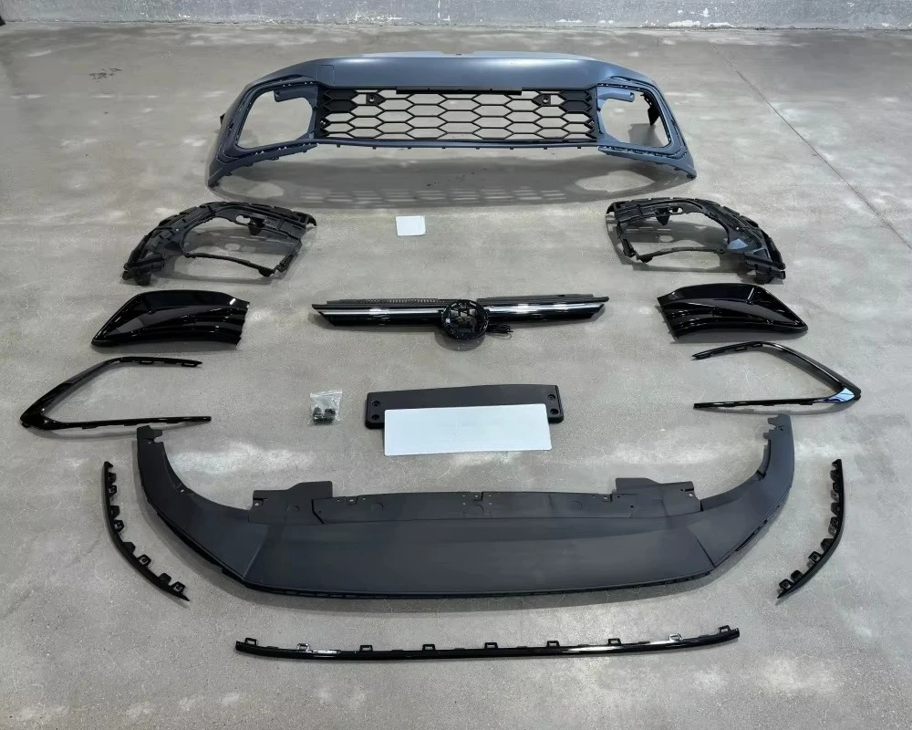 forXLstyling High Quality Car Accessories Front Bumper with Grille for Golf MK8 R Line