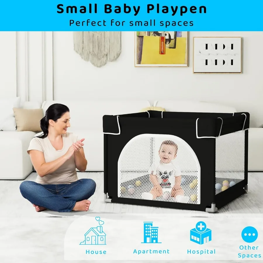 Robusto cortile da gioco per bambini di sicurezza con tappetino per bambini Box compatto per interni ed esterni con imbottitura Ideale per piccoli spazi Durevole e P