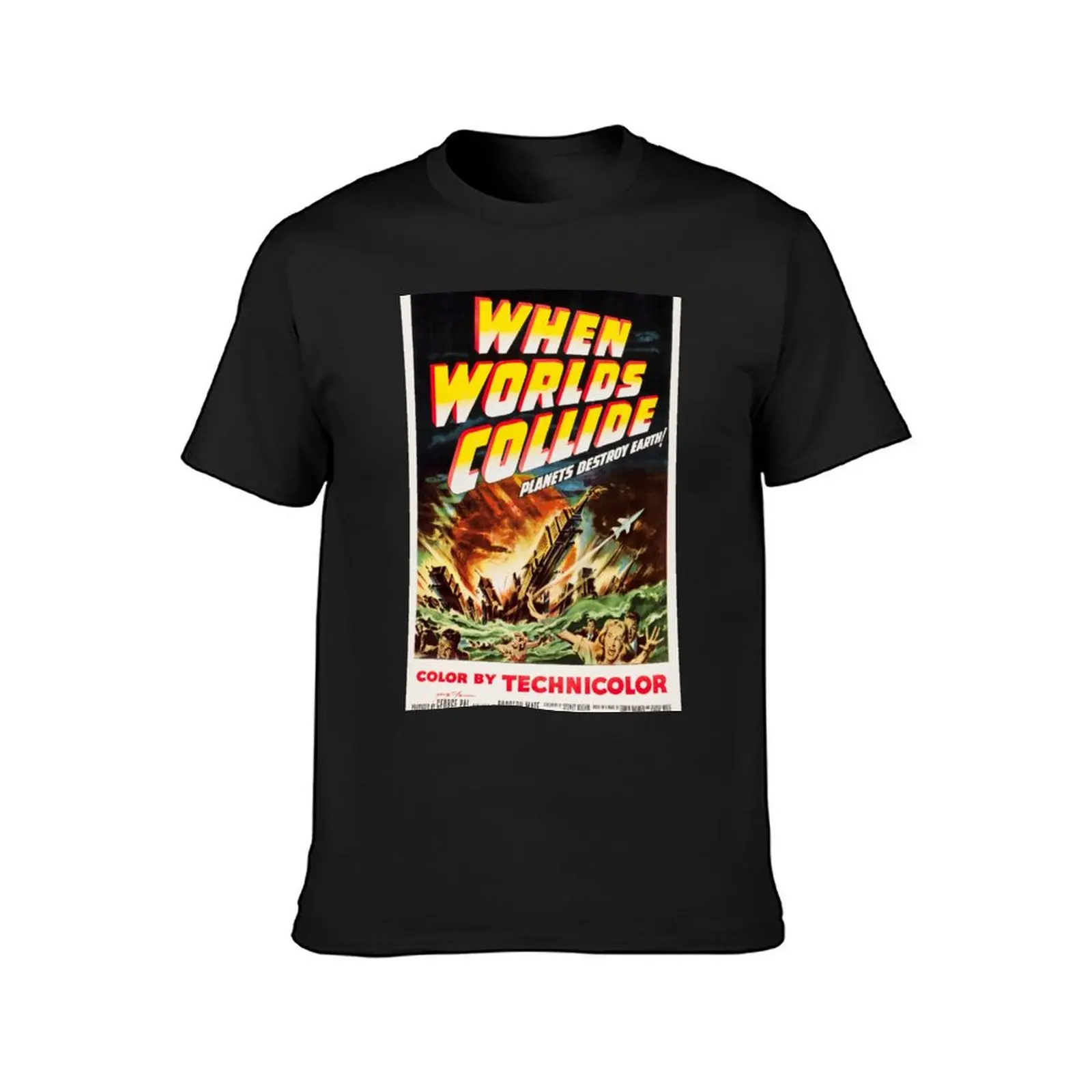 When Worlds Collide 1951 Retro Sci Fi Film Classic Movie T-Shirt heavyweights vintage clothes new edition men clothing