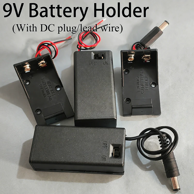 

Portable 9V Battery Holder With Cover/switch/lead/DIY DC Plug For Making Small Speakers/DIY Car/Bluetooth Module Power Supply