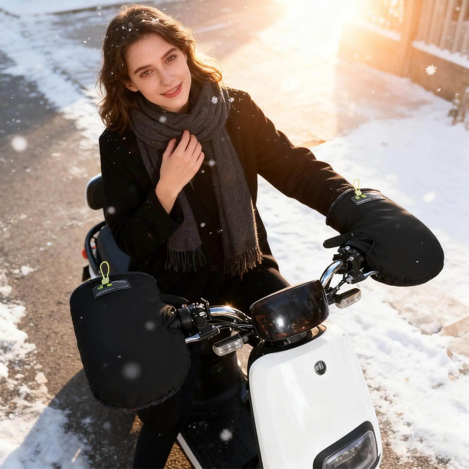 

Motorcycle Gloves Waterproof Protection Handlebar Mittens Motorcycle Riding Gloves For Winter Work Cold Weather Running Bike