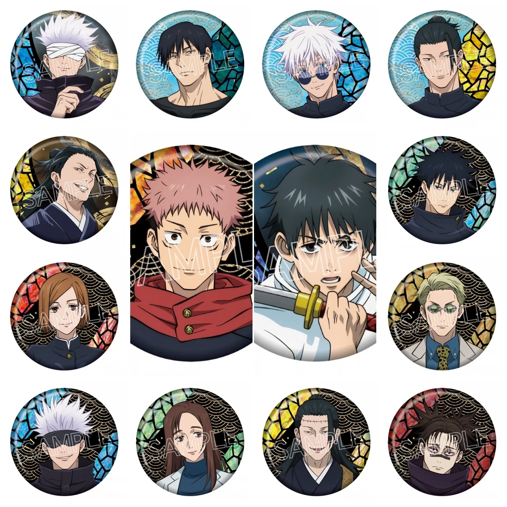 58mm Anime Jujutsu Kaisen Nobara Kugisaki‌ Ieiri Shoko Kenjaku Cosplay COSTUME Badge Pin SPTE Tinplate Brooch﻿ Prop Gilf