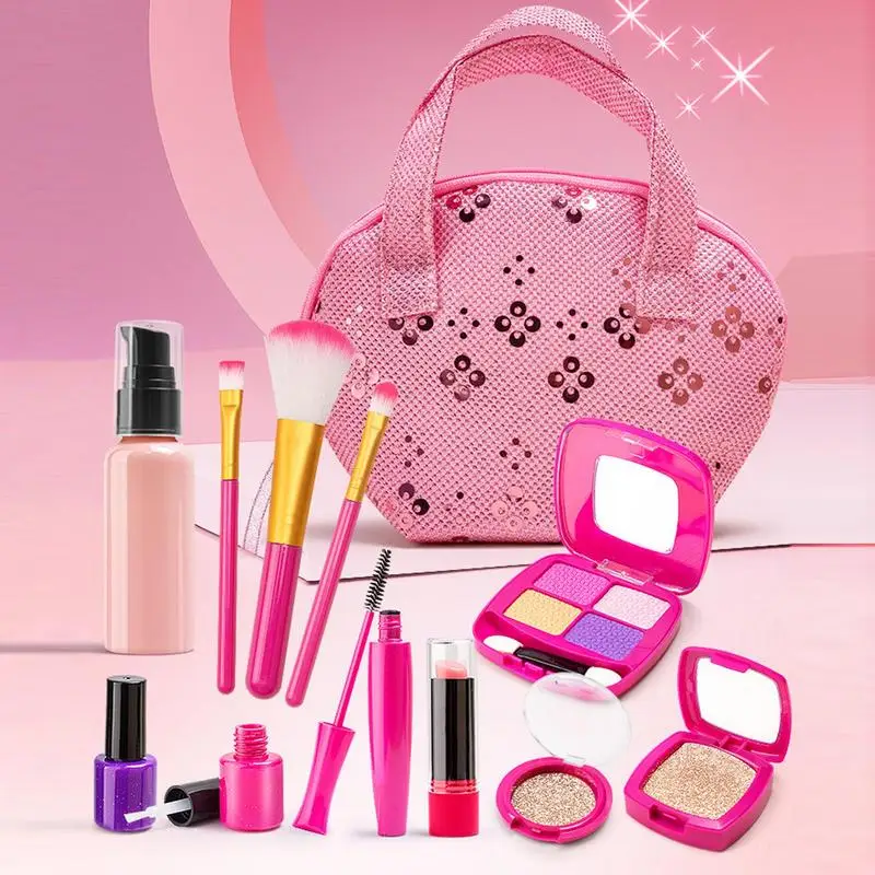 Ensemble de maquillage pour enfants, jouets cosmétiques pour tout-petits, kits cosmétiques pour filles, faux ensemble de maquillage pour enfants, jeu de simulation