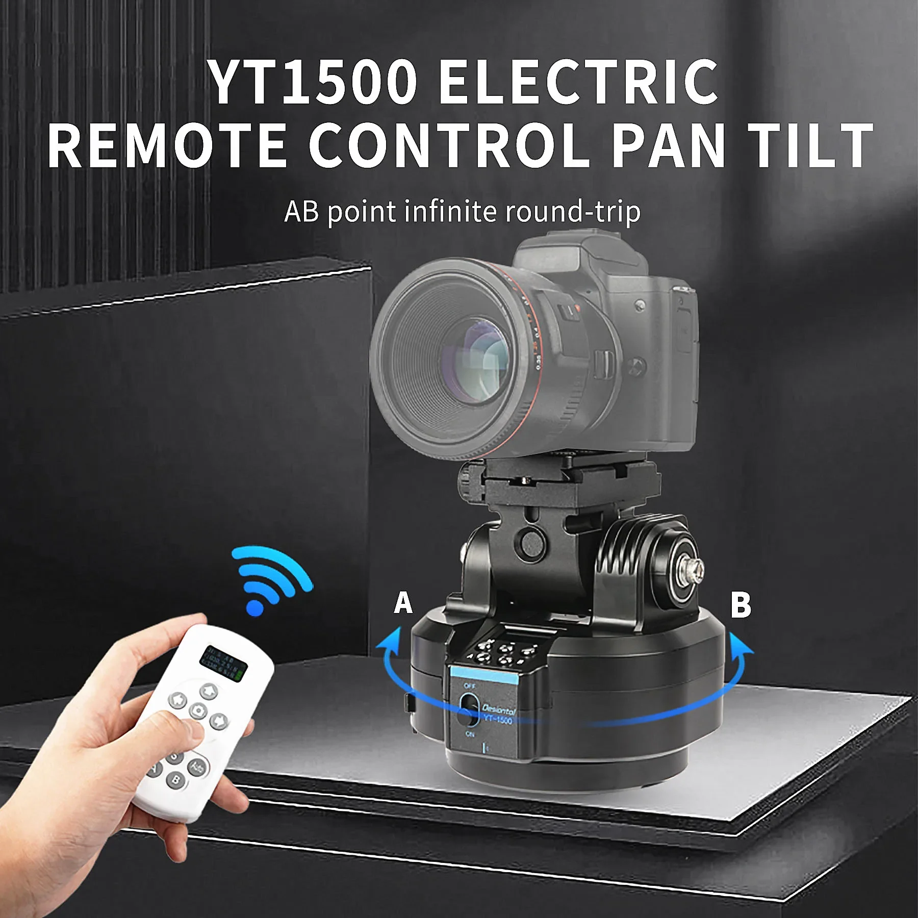 

Desiontal YT-1500 Pan Tilt Motorized Panoramic Head Stabilizer Remote Control for camera DSLR Shooting Video Photography