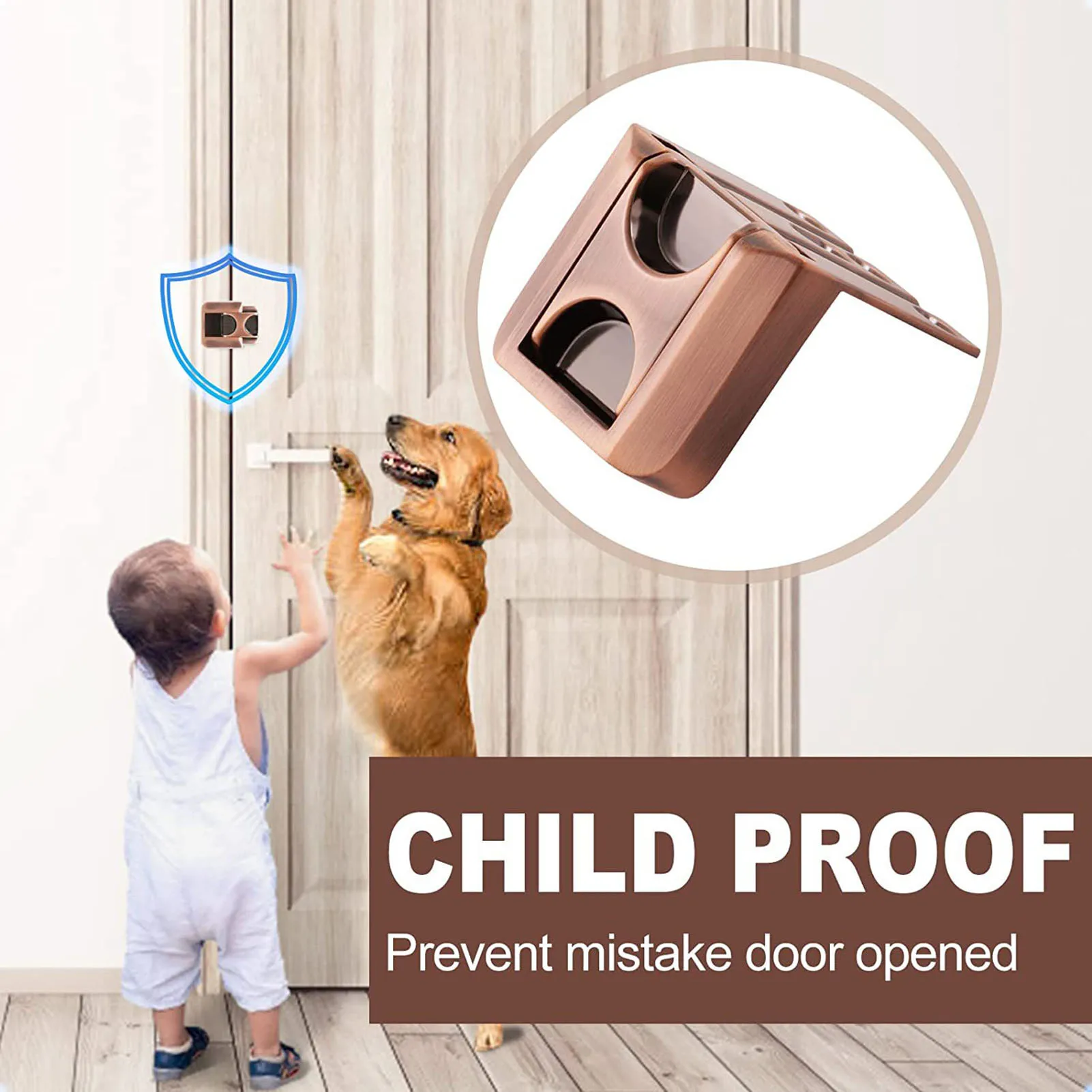 Childproof Door Reinforcement Lock Resistance to Force with User-Friendly Design Suitable for Apartments Dormitories