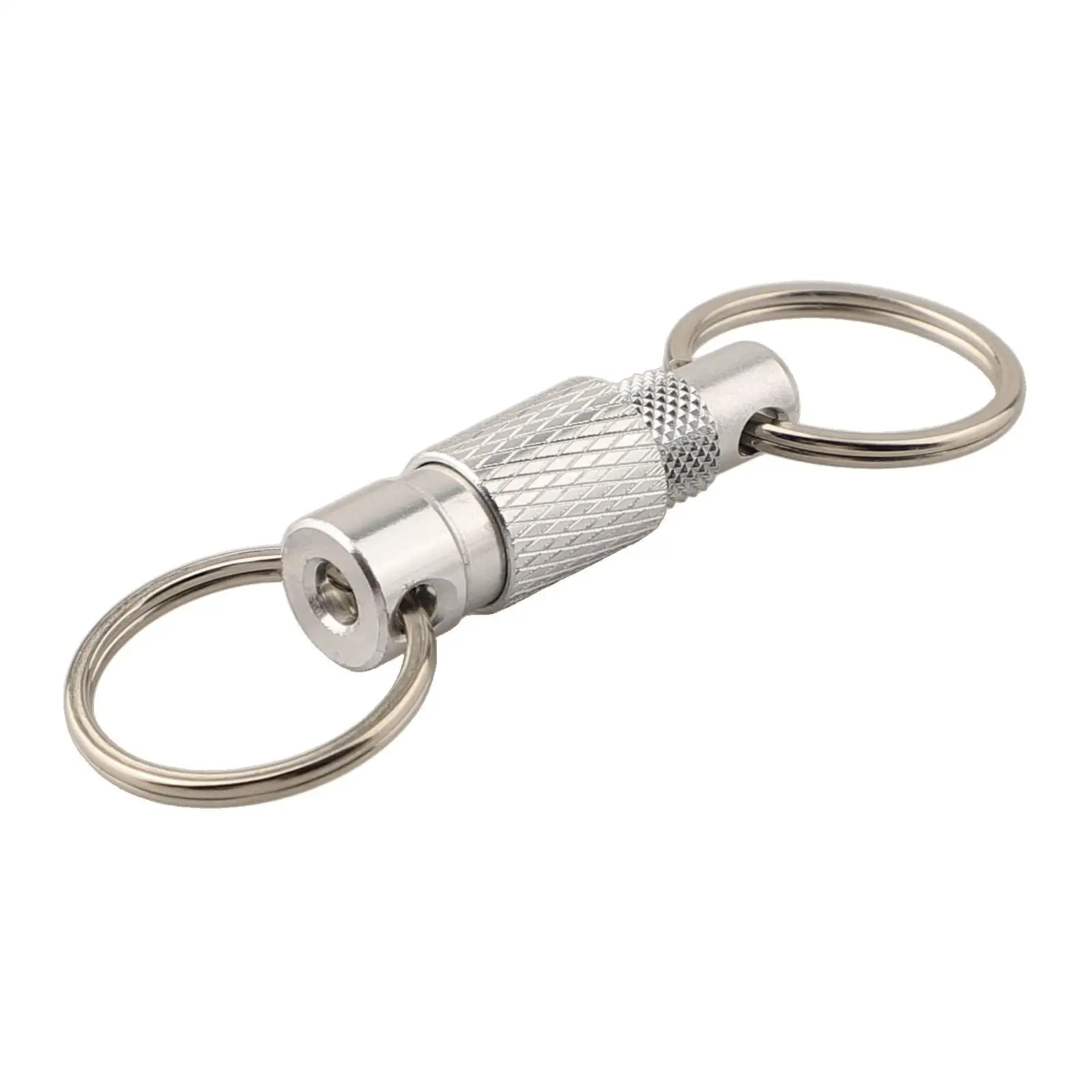 1Pc Portable Keychain W/ Detachable Key Ring 8/11mm Adapter Screwdriver Keychain 360-° Rotation Dual Ring Buckle Hand Tool Parts