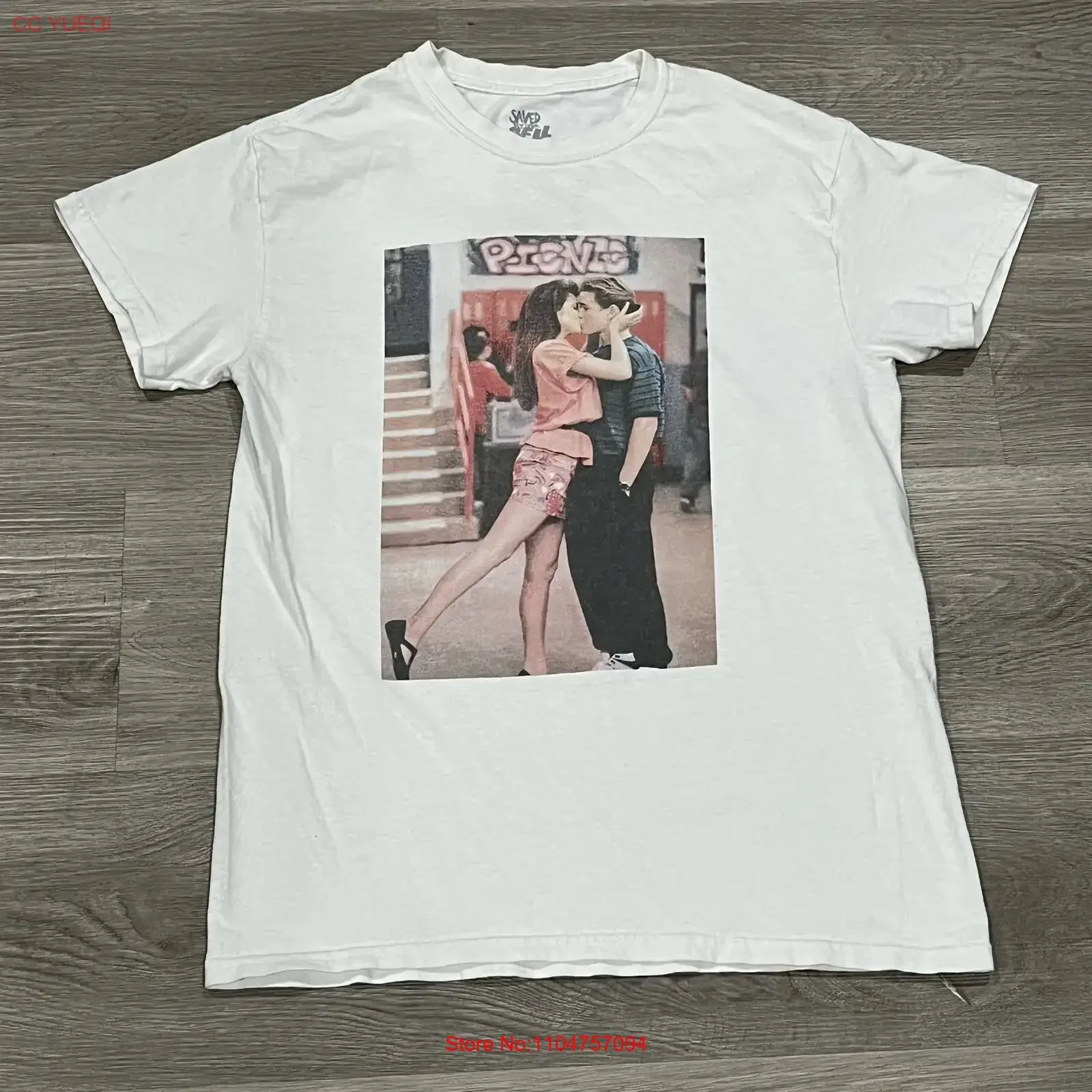 Saved By The Bell Womens T Shirt Small S  Print Kiss Cotton vintage Washed Soft homme streetwear Slightly Unisex fashion