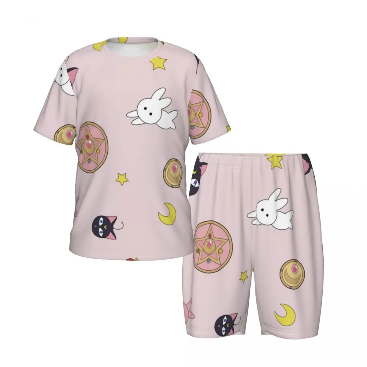 Sailor Moon New Summer Plus Size 4XL Pajamas Set for boys girls Nightwear