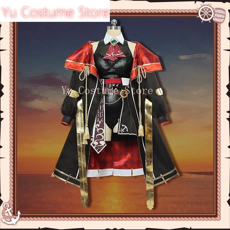 Yu Costume Houshou Marine Cosplay Costume Vtuber Yutuber Cosplay Women Sexy Party Suit With Hat Halloween Uniforms Custom Made