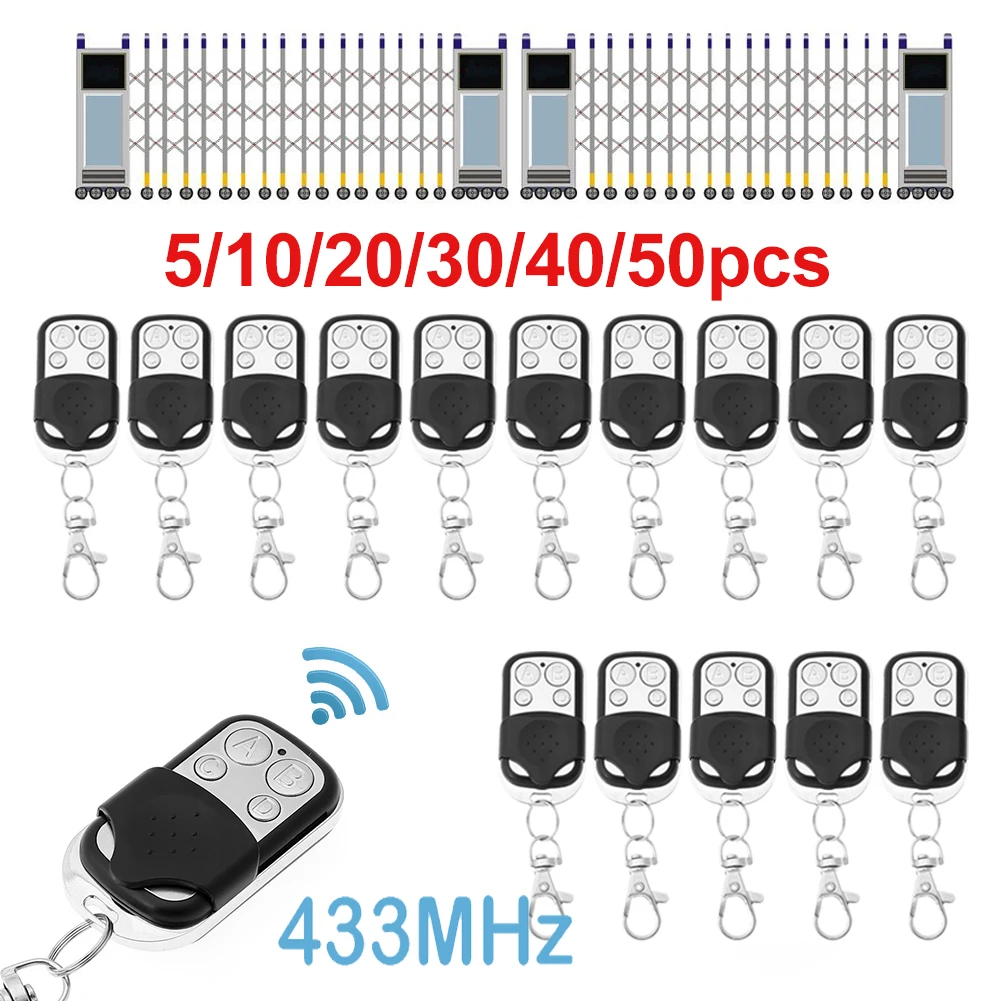 

10/20/30/40/50Pcs Smart Copy Duplicator 433mhz Remote Control 4 Button Electric Garage Door Gate Remote Cloning Code Car Key