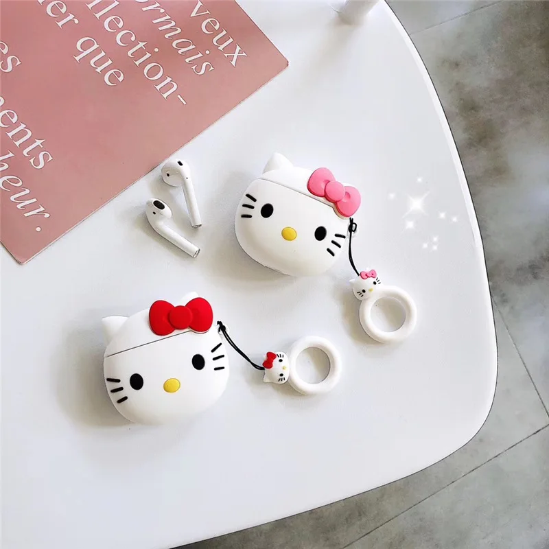 Red Pink Hello Kitty For Airpods Pro 2 Case,Soft Silicone Earphone Protective Earphone Cover For Airpods Pro Case/Airpods 3 Case