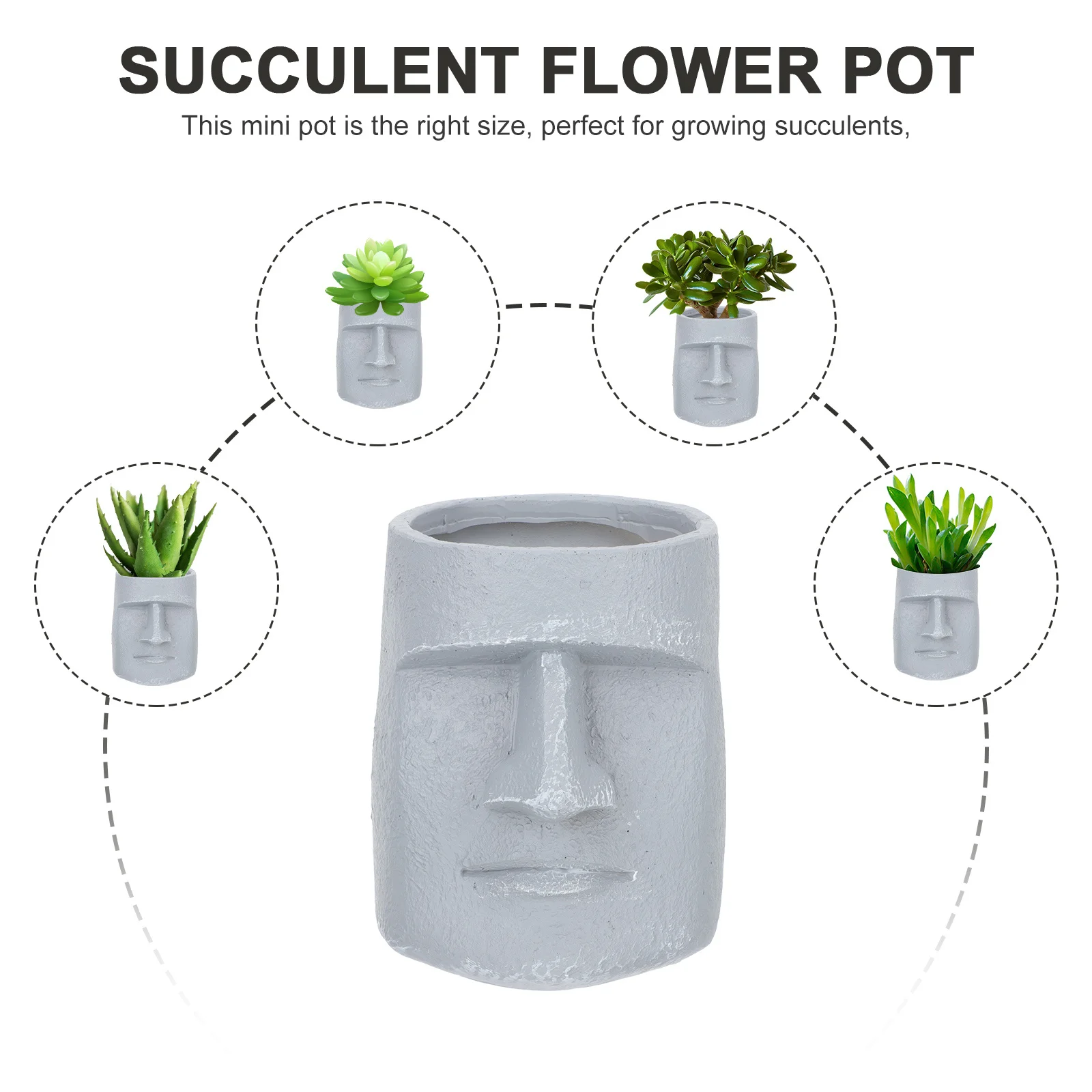 تمثال حجري زارع زهور الراتنج حديقة زخرفة داخلي في الهواء الطلق حاوية نباتية تصميم الوجه ديكور المنزل الديكور