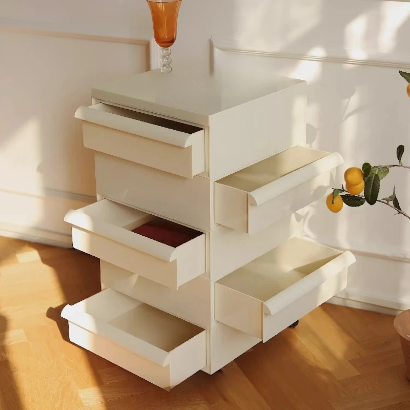 Removable drawer locker storage cabinet ins wind beige multi-functional living room locker