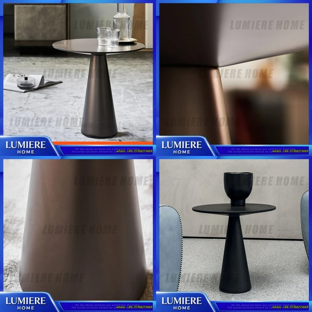 

Современный минималистичный приставной столик, круглый журнальный столик для гостиной, роскошный маленький столик, креативный угловой столик в итальянском стиле