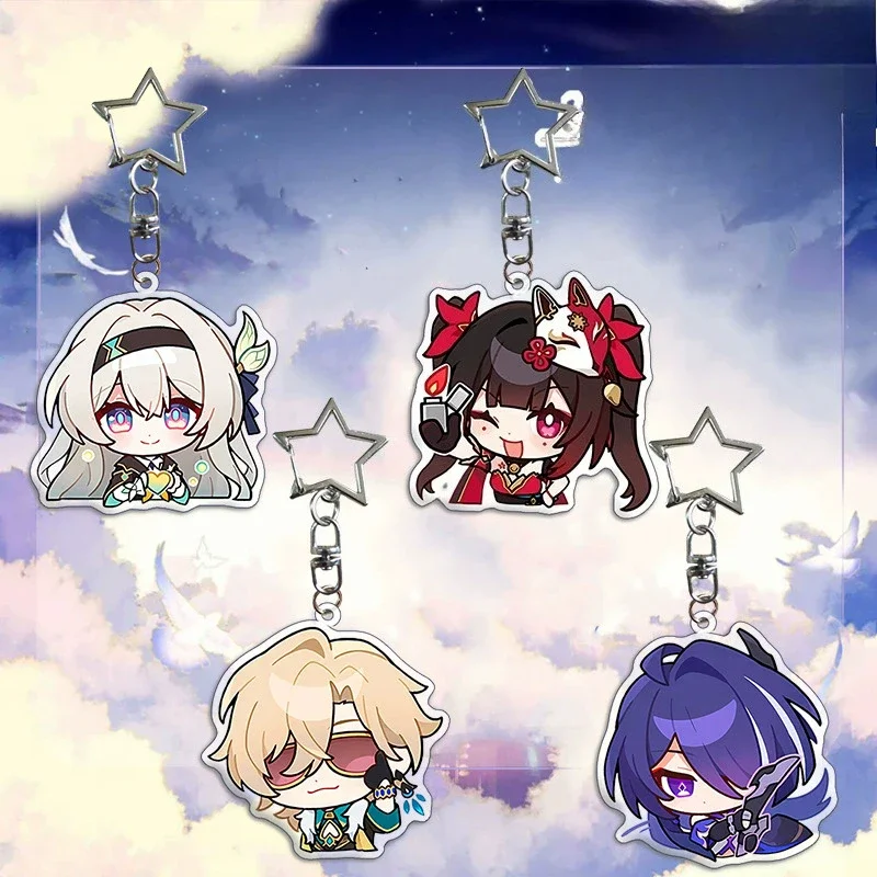 Game Honkai Acrylic KeychainBag Hanging Decoration Cute Acheron Sparkle Firefly Aventurine Sunday Anime Accessories  Q Version