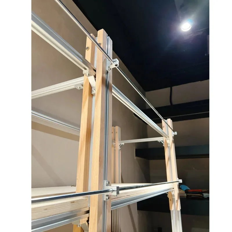 Solid wood multi-layer shelves, office partitions, Nordic simple display shelves, living room bookshelves