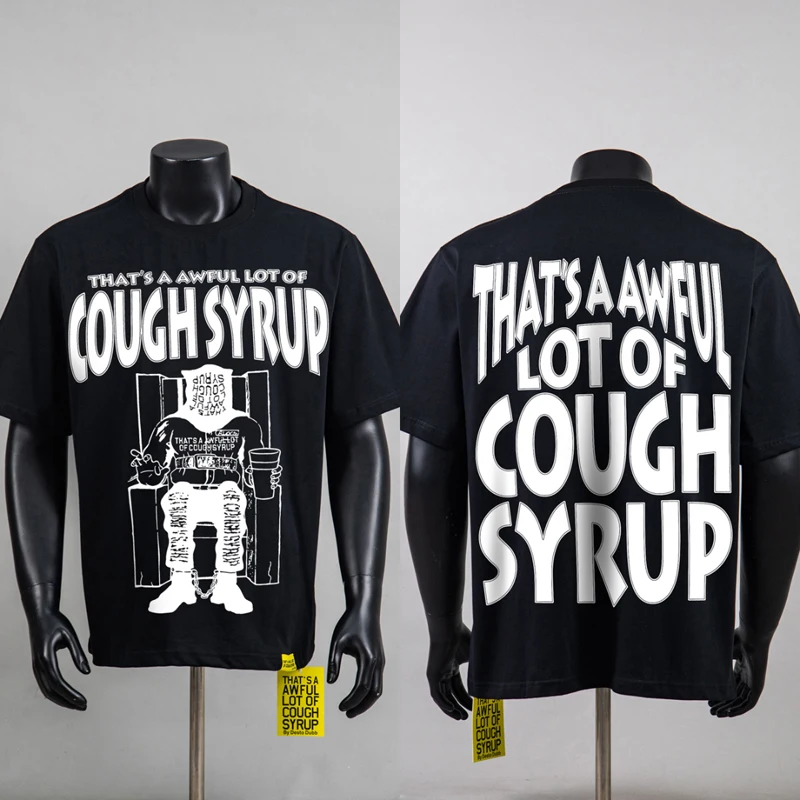 2026 New That's A Awful Lot of Cough Syrup T-shirt High Quality Casual Loose Cartoon Pattern Short Sleeve Round Neck T Shirts