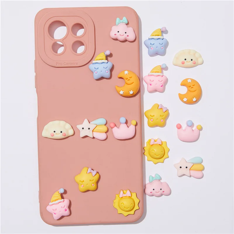 10 stücke Cartoon Regenbogen Stern Wolke Mond Flatback Stein Figur Harz Cabochons Scrapbooking Liefert DIY Schmuck Haarnadel Handwerk – Detail 6