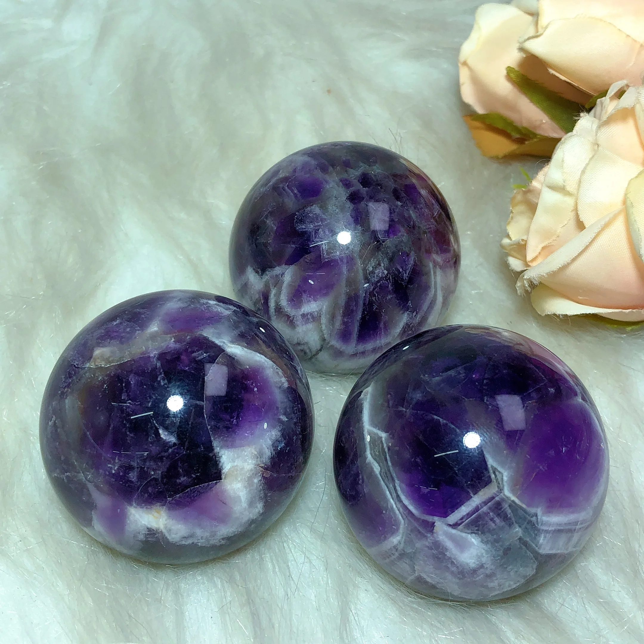 Natural Crystals Dream Amethyst Sphere Polished Reiki High Quality Ore Mineral Home Decorations Ornament Room Decor Gifts