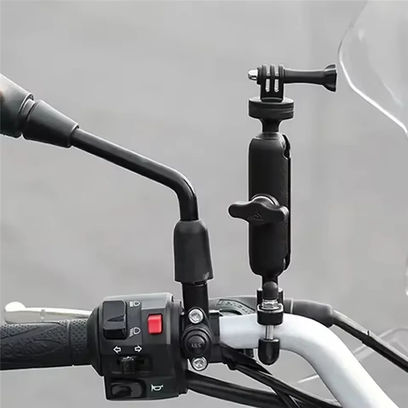 قوس الدراجة 360 °   حامل ألومنيوم مثبت على المقود الدوار لـ Gopro Hero8/7/6/5/4+ كاميرات الحركة Osmo جزء الدراجة النارية