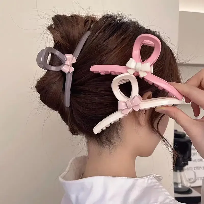 

13CM Mori girl heart grab clip sweet bow plate hairpin back head shark clip crab clip fashion hair accessories