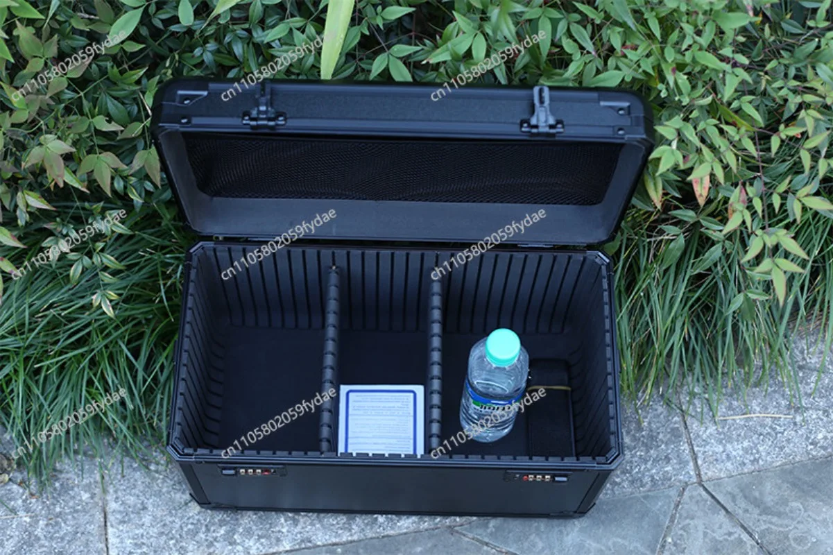 All black medium suitcase aluminum alloy equipment instrumentation toolbox model aircraft password storage box