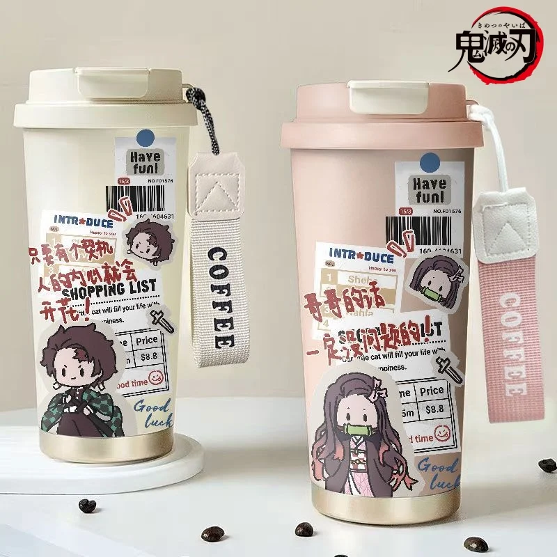 

Demon Slayer Cartoon Anime Nezuko Kamado Tanjiro Insulated Mug, Fashion Personalized Large-Capacity Straw Cup for Men and Women