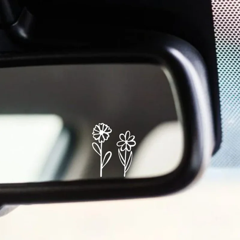 Small Botanical Tiny Flower Car Stickers for Rearview Mirror Decoration Exterior Accessories Sticker Waterproof Pvc Vinyl Decals