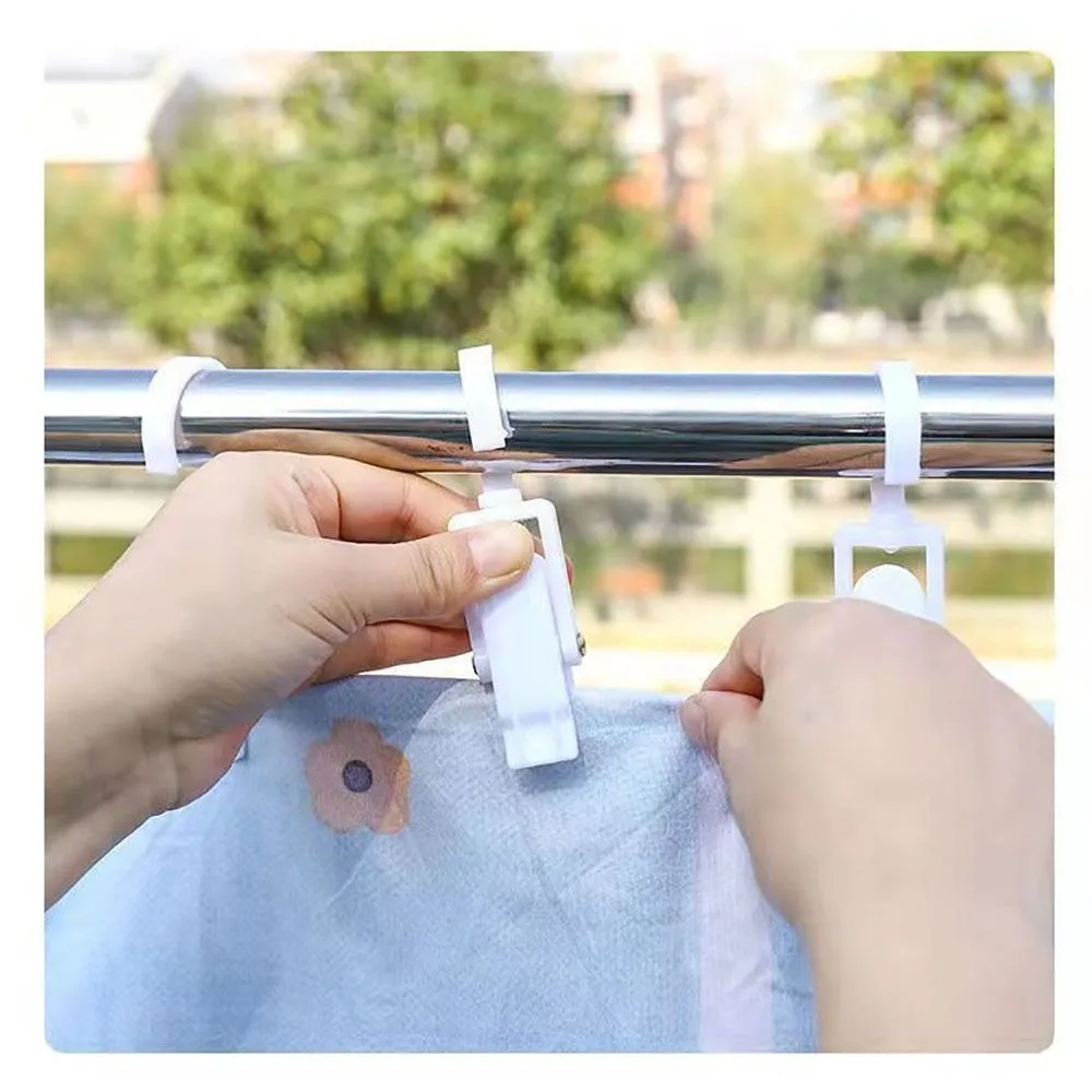 360° Rotation Plastic Clip Durable Compact Design Clothes Storage Clip Multi-Purpose Hook Space Management Hook Clip
