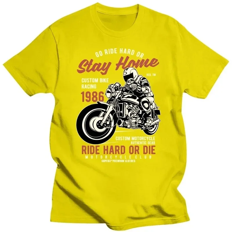 Ride Hard or  Bike Motorcycle Racer Men T Shirt Fashion Funko Pop Oversized O-neck Cotton Custom Short Sleeve Mens T Shirts