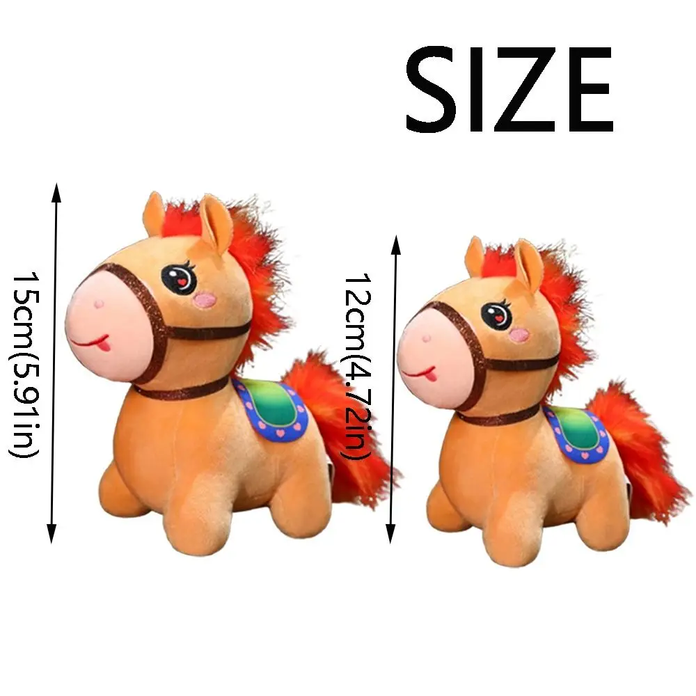 Cartoon Chinese Dierenriem Paard Pluizig Paard Zacht Knuffeldier Paard Schattige Pluizige Knuffel Pop Home Decor