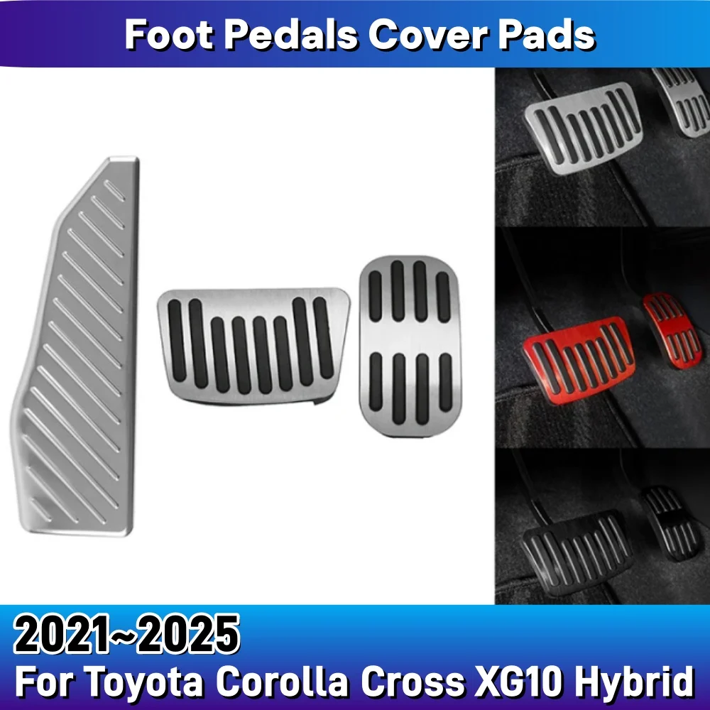

Накладки на педали (газ, тормоз, упор для ноги) для Toyota Corolla Cross XG10 2021-2025 Hybrid, аксессуары, декор, стикеры