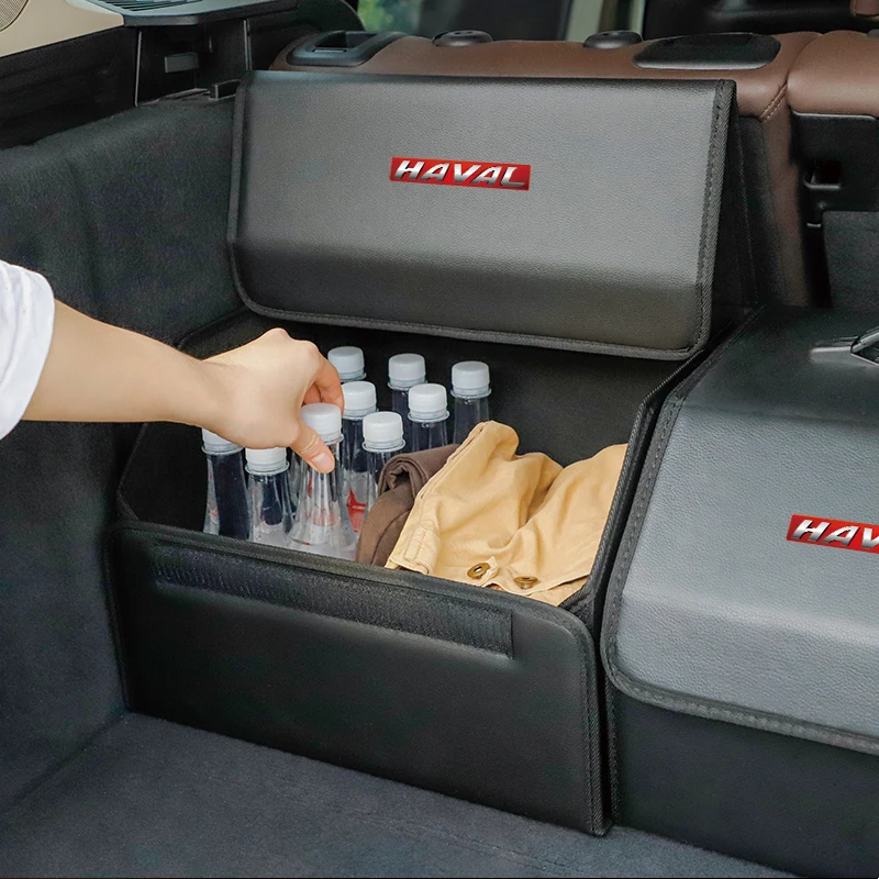 1Piece Car Leather Organizer Bag Foldable Trip Storage Box For Great Wall Haval F7 H6 H2 H3 H5 H7 H8 H9 M4 F7X F7H H2S Jolion