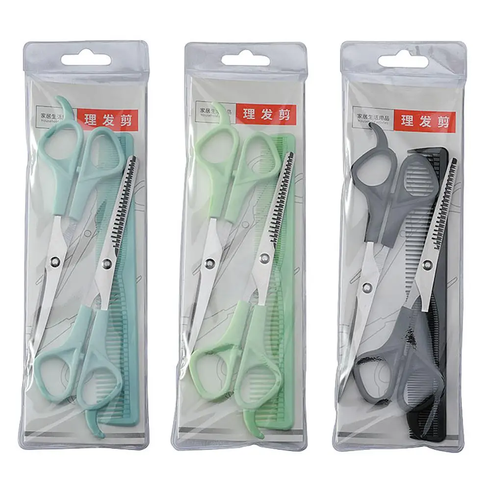 

NEW 3Pcs Household Hairdressing Thinning Shears Hair Cutting Flat Tooth Scissor Comb Set Barber Hair Styling Tools Hair Scissors