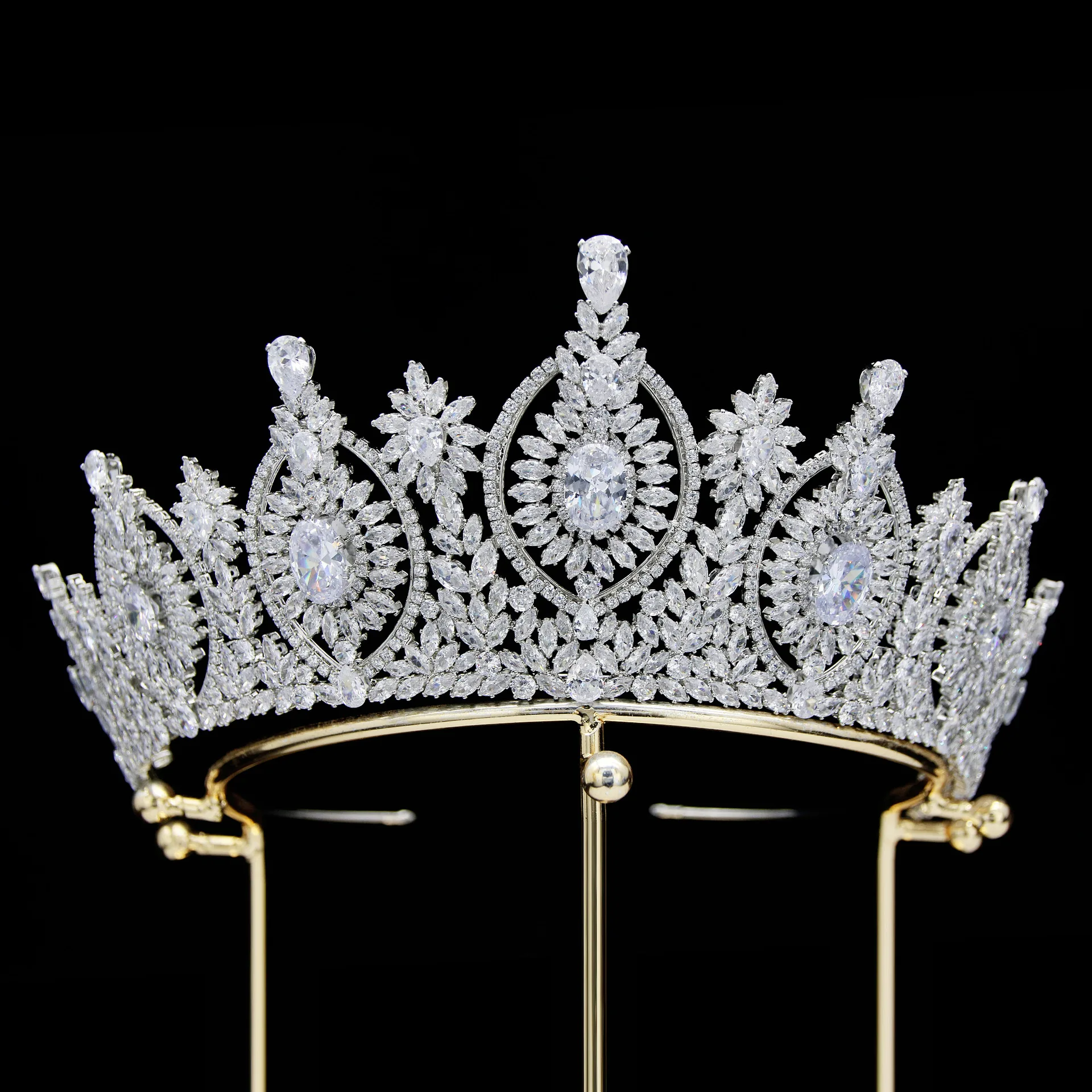 Princess Crowns For Wedding Bride Headdress 5A Zirconia CZ Royal Queen Bridal Tiara Crown For Women Pageant Prom Diadem Corona