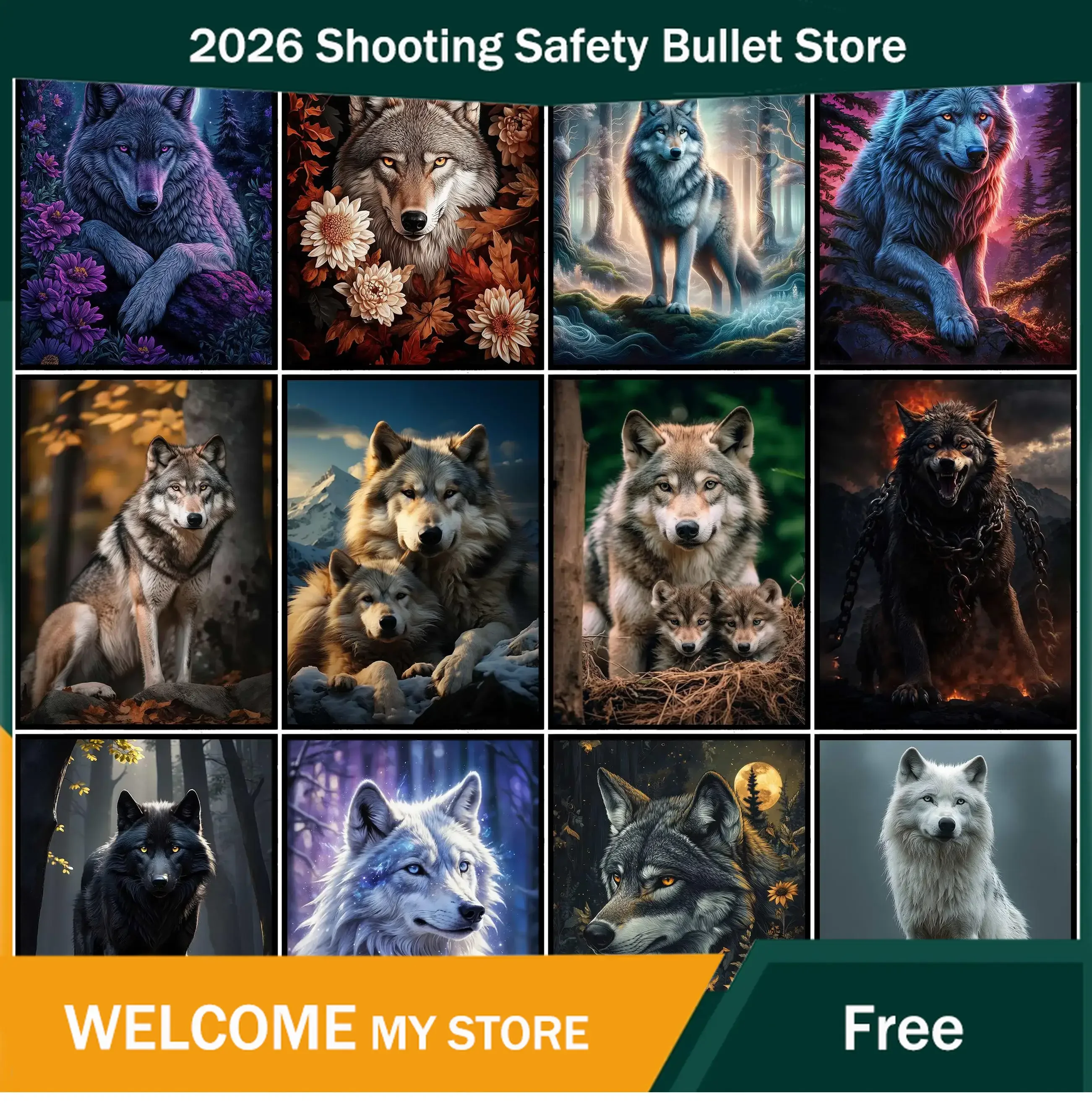 Forest Wild Animal Wolf Ferocious Beast Classic Posters Prints Canvas Painting Wall Art Picture Living Room Home Decor