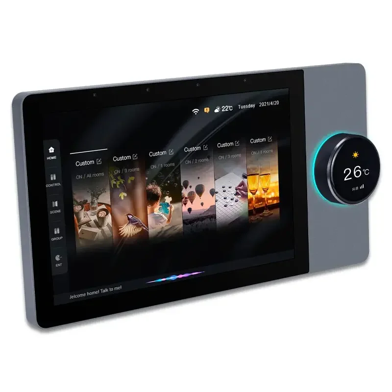 Tianlai TL-8 8 Inches Smart Home Touch Screen Control Panel Audio Android Wifi Alexa Wall Amplifier With Tuya And Zigbee