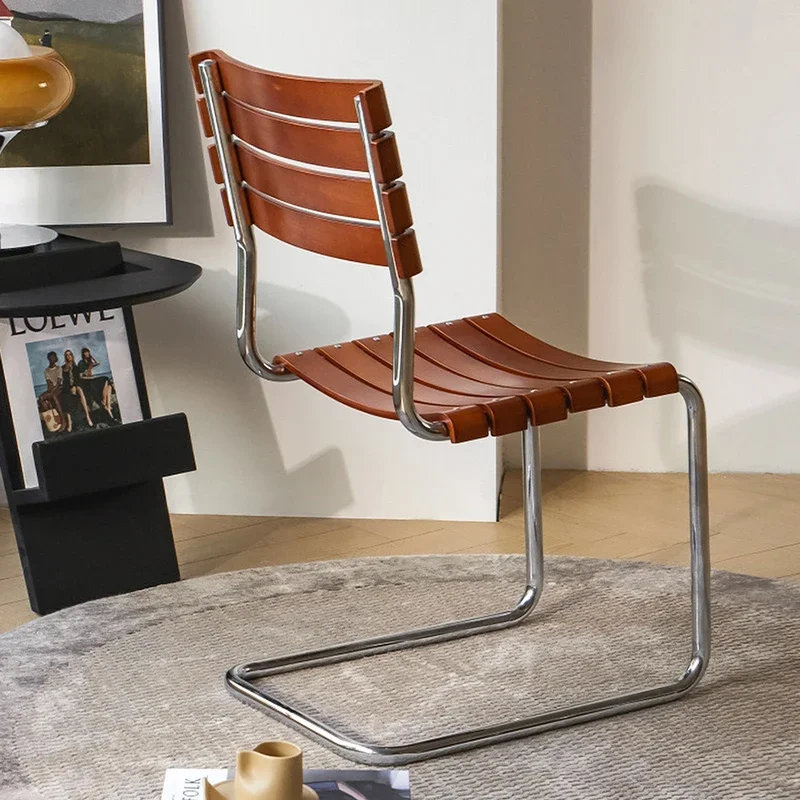 Silla De Comedor Vintage nórdica De acero De diseño Ins, silla Cesca creativa, Sillas De Comedor simples De madera maciza, muebles para el hogar