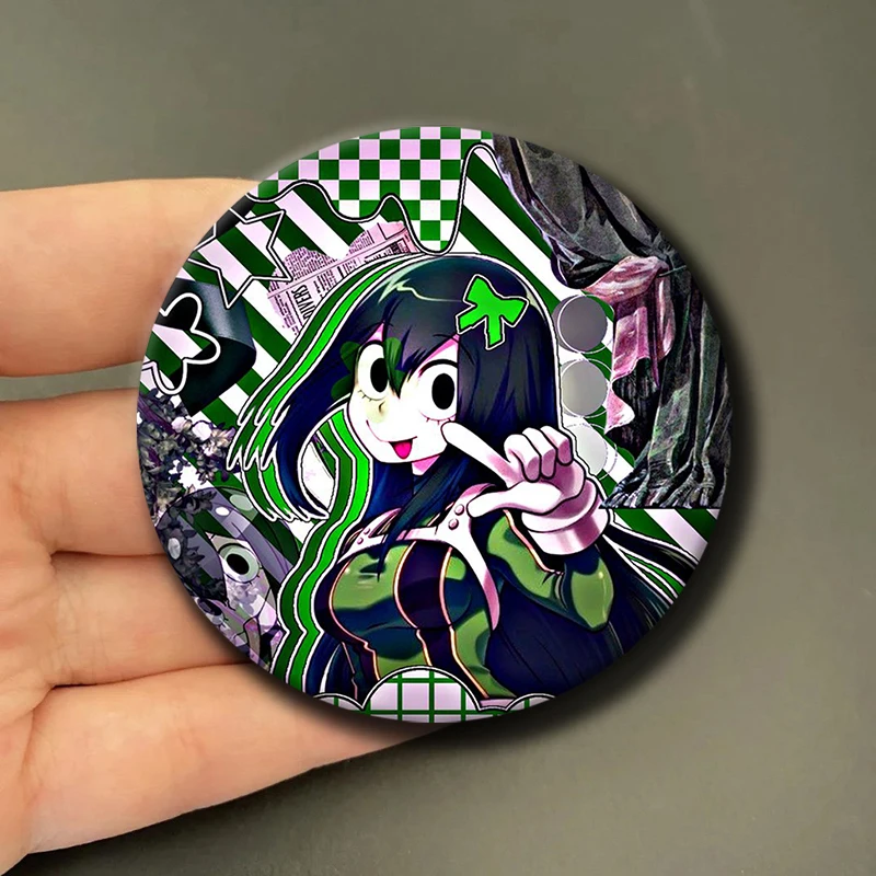 58mm Anime Character Tsuyu Asui Soft Button Pin Hero Cartoon Brooch Creative Badge for Backpack Clothes Decoration Gift