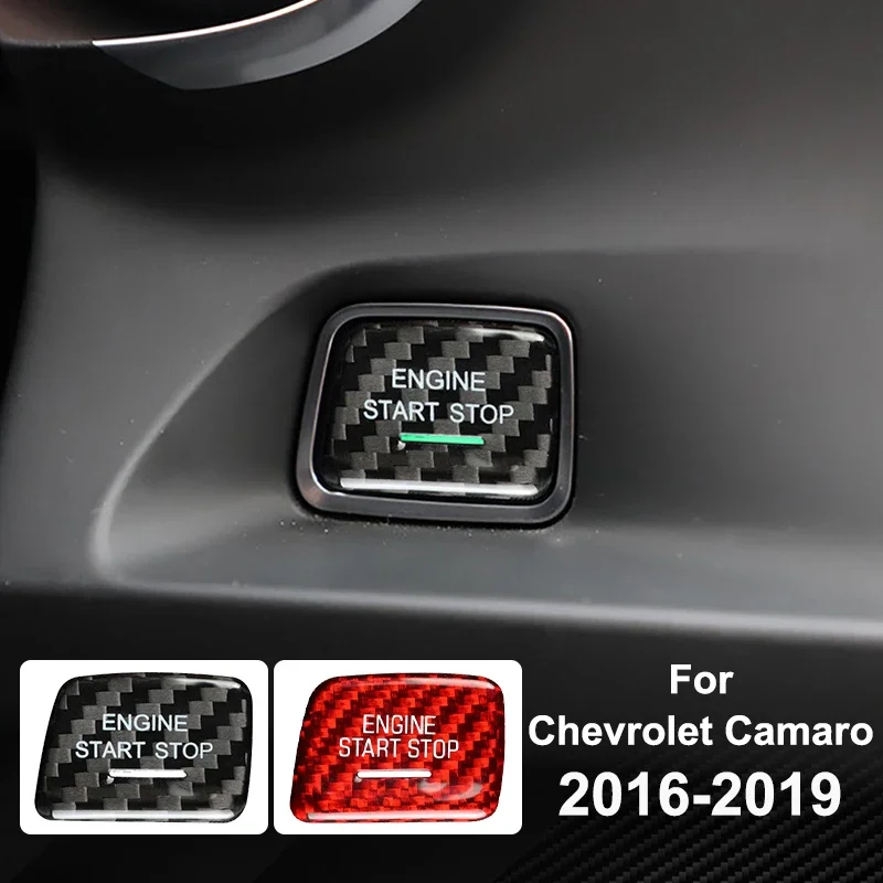 

For Chevrolet Camaro 2016-2019 Car Ignition Start Button Cover Decorative Sticker Carbon Fiber Modification Accessories