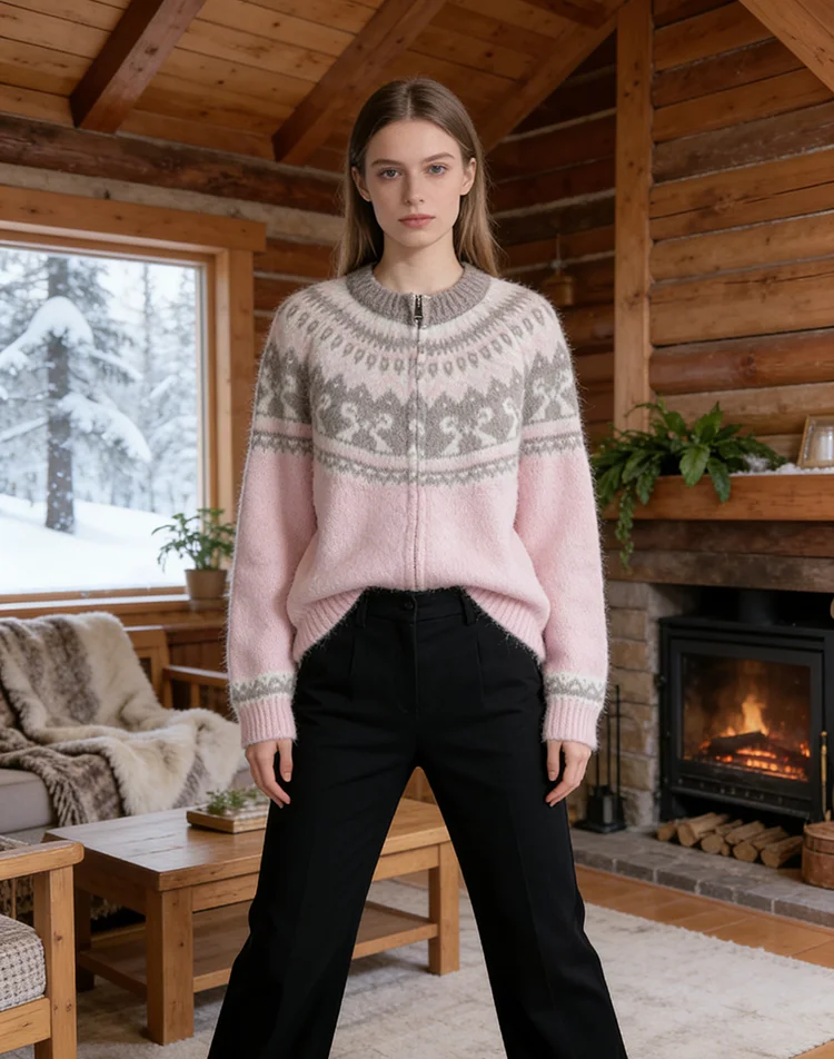 

Sweaters Cardigans For Womens Autumn Winter Youthful Lovely Chic Fair Isle Casual Streetwear Patterned Clothing Sweet Young Lady